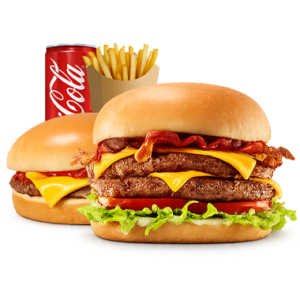 B2: Double Cheese Bacon + Cheese Burger